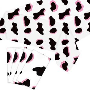 lot 82714 image: CONEHOY 4 Pcs Pink Cow Print Table Cover - 108 x 54 Inch Rectangle Tablecloth - Plastic Disposable Table Cloths - Farm Animal Party Decorations Tablecloth for Baby Shower Birthday Party Supplies