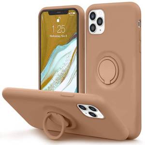 lot 82719 image: MOCCA for iPhone 11 Pro Max Silicone Case with Kickstand  Anti-Scratch  Soft Microfiber Lining Full-Body Shockproof Protective Case for iPhone 11 Pro Max - Light Brown