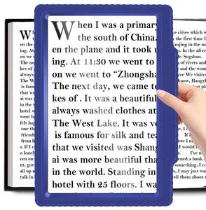 lot 82729 image: 5X Large Page Magnifying Glass Large Viewing Area Magnifier for Reading, Handheld Lightweight Magnifier for Seniors and Low Vision Person Black