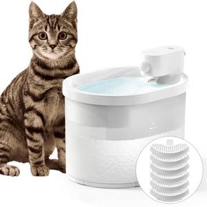 lot 82742 image: uahpet Cat Water Fountain, Wireless & Battery Operated 67oz2L Automatic Pet Water Fountain for Cats & Multiple Pets