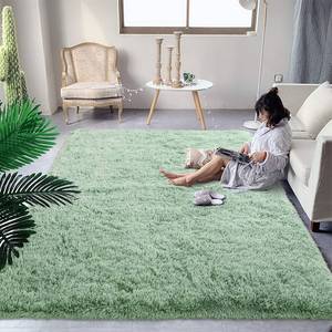 lot 82746 image: DweIke Super Soft Shaggy Rugs Fluffy Carpets, 4x6 ft, Green Area Rug for Living Room Bedroom Girls Kids Room Nursery Home Decor, Non-Slip Plush Indoor Floor Bedside Rug, 4x6 Feet Green