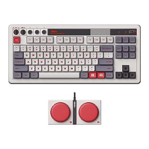 lot 82747 image: 8Bitdo Retro Mechanical Keyboard, Bluetooth2.4GUSB-C Hot Swappable Gaming Keyboard with 87 Keys, Dual Super Programmable Buttons for Windows and Android - N Edition