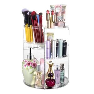 lot 82752 image: COYAHO 360° Rotating Makeup Organizer, Spinning Bathroom Organizer Countertop, Cosmetic Holder Shelf, Make Up Organizers and Storage for Bedroom, Transparent
