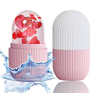 lot 82777 image: XHJRI Ice Face Roller Massager,Ice Cube Roller for Face, Eyes and Neck Naturally Conditioning and Skin Care,De-Puff Eye Bags,Reduce Migraine Pain,Reusable Massage Silicone Ice Mold (Pink White)