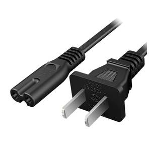 lot 82779 image: AC 2 Prong C8 Power Cord 5ft Standard 2-Slot for TV PS4 PS5 Speaker Monitor Xbox Wall Power Cable Replacement Black