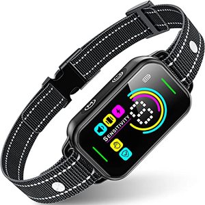 lot 82793 image: DINJOO Bark Collar, Dog Bark Collar for Large Medium Small Dogs,Smart Bark Collar,Rechargeable Anti Barking Training Collar with 8 Adjustable Sensitivity,Bark Shock Collar with Beep (Dark Black)