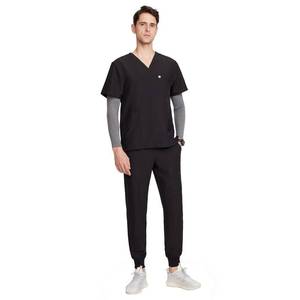 lot 82794 image: Uniforms World Louis Scrubs Set for Men � Classic V-Neck Stretch Top & Jogger Pants Yoga Waistband, 8 Pockets, Anti-Wrinkle M