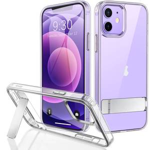 lot 82824 image: JETech Case for iPhone 1212 Pro 6.1-Inch with Stand, Support Wireless Charging, Slim Shockproof Bumper Phone Cover, 3-Way Metal Kickstand (Clear)