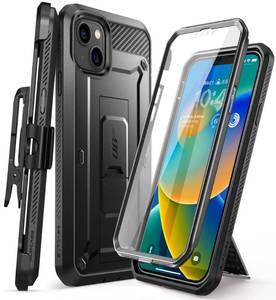 lot 82826 image: SUPCASE Unicorn Beetle Pro Case for iPhone 14  iPhone 13 6.1, Built-in Screen Protector & Kickstand & Belt-Clip Heavy Duty Rugged Case (Black)