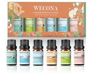 lot 82827 image: Wecona Essential Oil Set - Essential Oil Blends with Bonus Bottle Opener - Energizing and Relaxing Scents - Essential Oils for Diffusers Aromatherapy and Humidifiers - DIY Candle and Soap Making