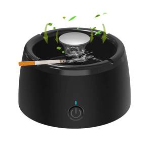 lot 82836 image: iLeefy 2 in 1 Air Purifier Multifunctional Smokeless Ashtray USB Rechargeable Ash Tray Electronic Ashtray with Filter, Best for Home Office or Car (Black)