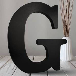 lot 82839 image: AOCEAN 10 inch Black Wood Letters Unfinished Wood Letters for Halloween Decorative Standing Letters Slices Sign Board Decoration for Craft Home Party Projects (G)