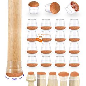 lot 82853 image: OUPAI Chair Leg Floor Protectors for Hardwood Floors, Felt Furniture Pads Ruby Sliders Caps Covers for Wood Floors Protector Square, 16Pcs Clear Silicone Felt Pads for Smooth Moving (Fit 0.9-1.1)