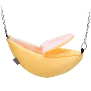 lot 82857 image: 1 Pack Hamster Hanging House Hammock Banana Design Small Animals Cotton Cage Sleeping Nest Suitable for Small Pet Bed Small Hamster Toys Cage Swing (Color  Yellow)