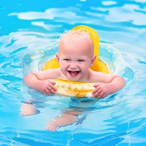 lot 82862 image: Zooawa Baby Swimming Float, Baby Floats for Pool with Safety Seat,Infant Baby Pool Float No Flip Thicken Swim Training for Baby of 6-30 Months,L,Yellow