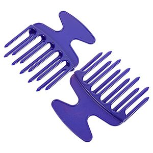 lot 82872 image: Lurrose Beard Comb 2pcs plastic afro pick comb Afro Hair Comb Smooth Hair Pick Comb Afro Braid Pick Hairdressing Styling Tool (Dark Blue) Hair Pick Cricket