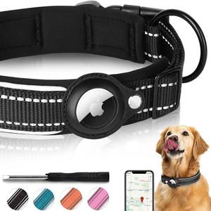 lot 82882 image: Reflective AirTag Dog Collar, FEEYAR Padded Apple Air Tag Dog Collar, Heavy Duty Dog Collar with AirTag Holder Case, Adjustable Air Tag Accessories Pet Collar for Small Medium Large Dogs