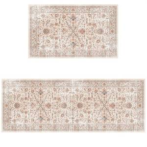 lot 82885 image: Heavyoff Boho Kitchen Rugs Sets of 3 with Runner Non Skid Kitchen Rugs and Mats Washable Farmhouse Thin Runner Rugs for Floor Hallway Laundry Room Sink Beige, 18x3018x4718x59