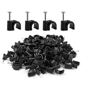 lot 82895 image: Auvotuis 200Pcs 6mm Nail in Cable Clips Black Cable Cord Management Clips Ethernet Cable Nails Tacks Clips for RG59, RG6, RJ45, CAT6, Coax Cable