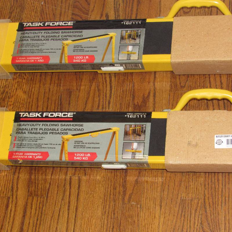 Task force heavy duty shop folding sawhorse