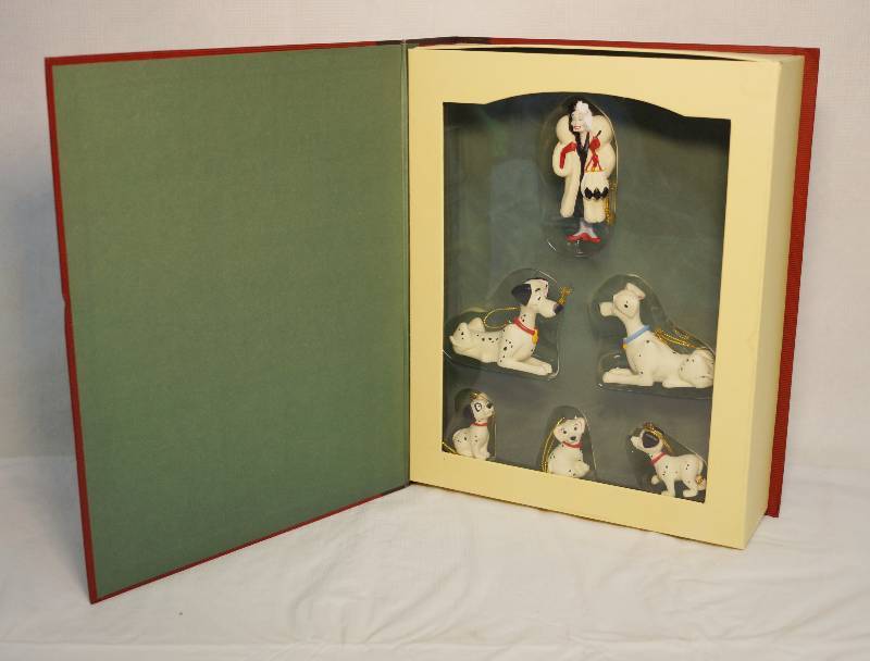 lot 7300 image: Disney Christmas Ornament Set - 101 Dalmatians - In collectors storybook box - Unopened in original packaging - EXCELLENT CONDITION