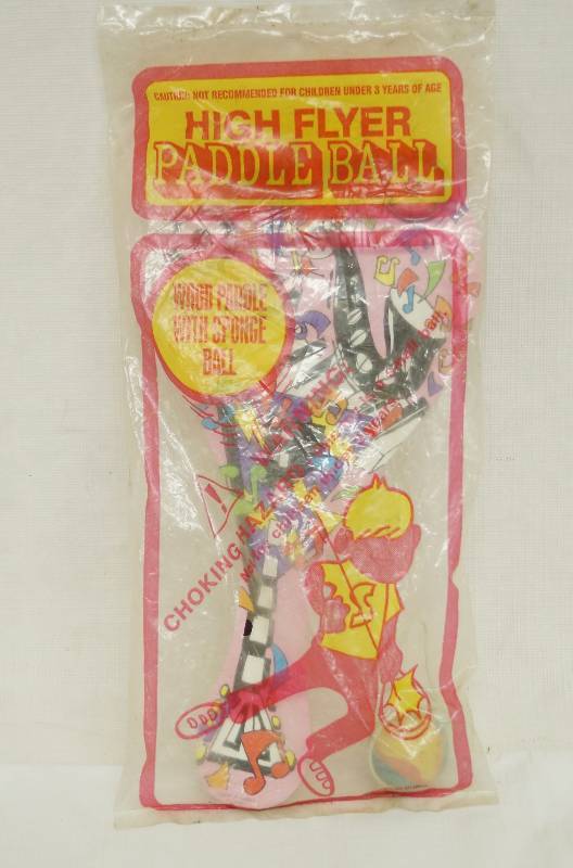 lot 7323 image: Vintage HIGH FLYER Paddle Ball - NEW in Package - Hours of FUN