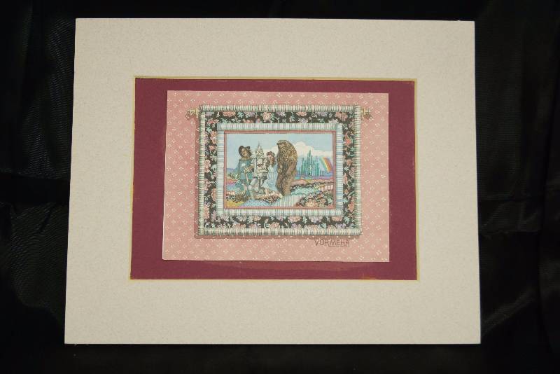 lot 7337 image: Wizard of Oz Sampler Postcard Print by VORMEHR - Matted Nicely - ready to frame 1992 w artist history