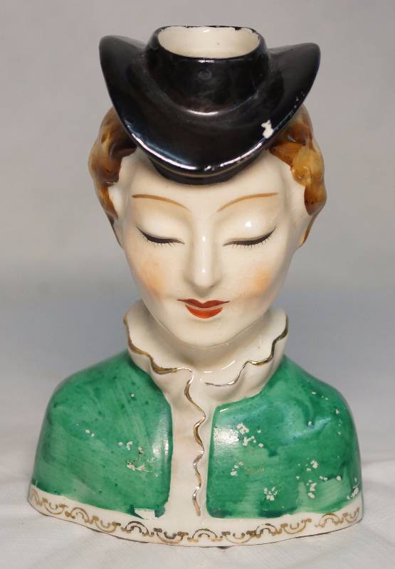 lot 7312 image: Vintage Lady Head Vase - UCG - Made in Occupied Japan - Some crazing but great for its age Highly Collectible