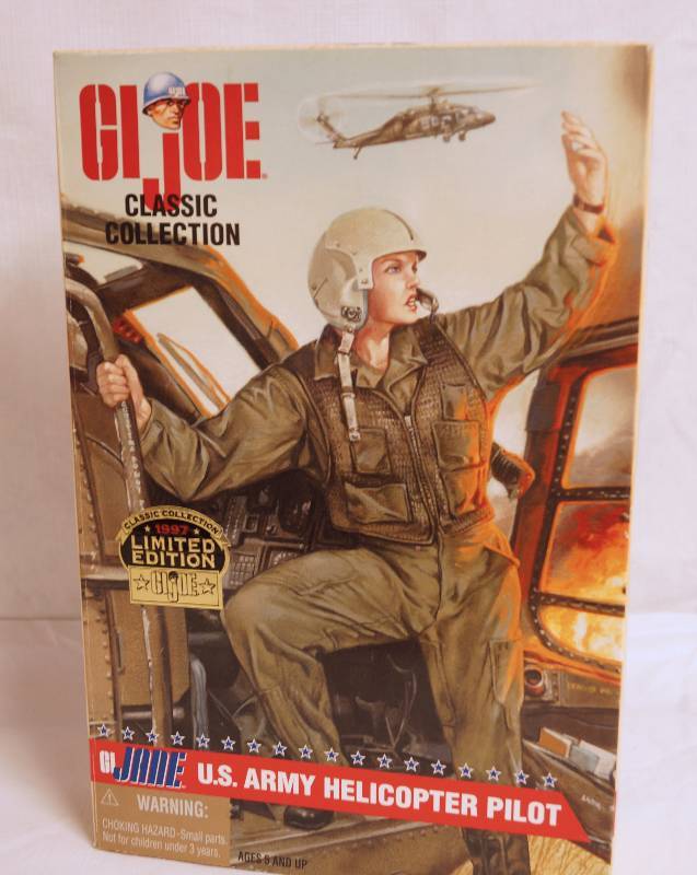 lot 1050 image: GI  JANE - GI JOE CLASSIC COLLECTION - 1997 Limited Edition U.S. Army Helicopter Pilot - NEW IN BOX EXCELLENT CONDITION by HASBRO