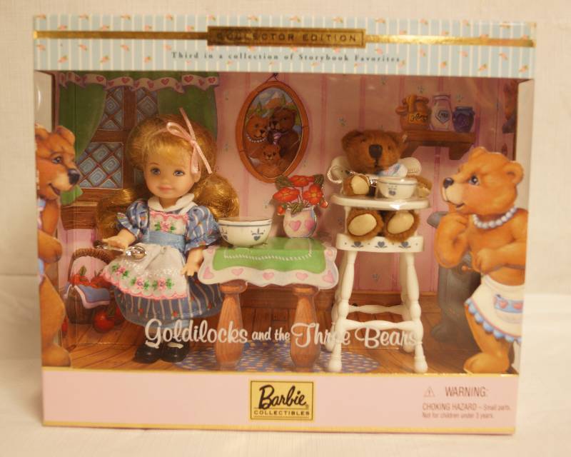 lot 1059 image: Barbie - Goldilocks and the Three Bears - w bear and porrige SO CUTE NEW IN BOX Excellent Condition