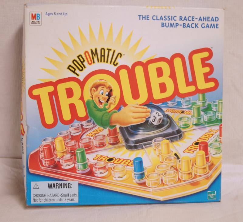 lot 2043 image: Classic POPOMATIC TROUBLE Game - Race-Ahead, Bump-Back Game NEW IN BOX