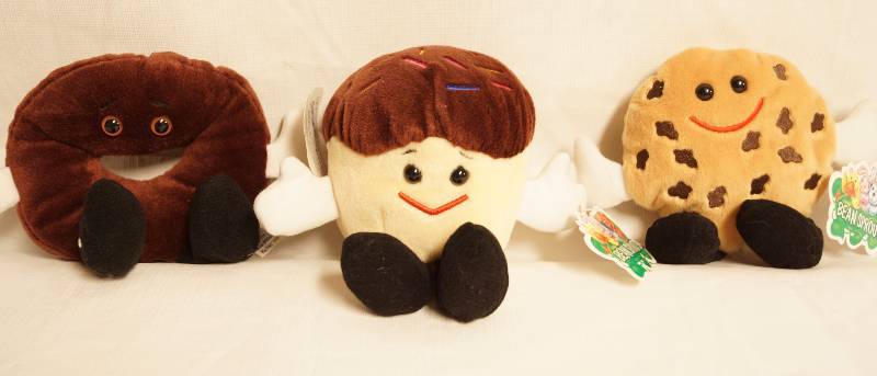 lot 2056 image: Entenmanns limited Edition Plush Toys - Cookie, Doughnut and Cupcake - CUTE - with tags