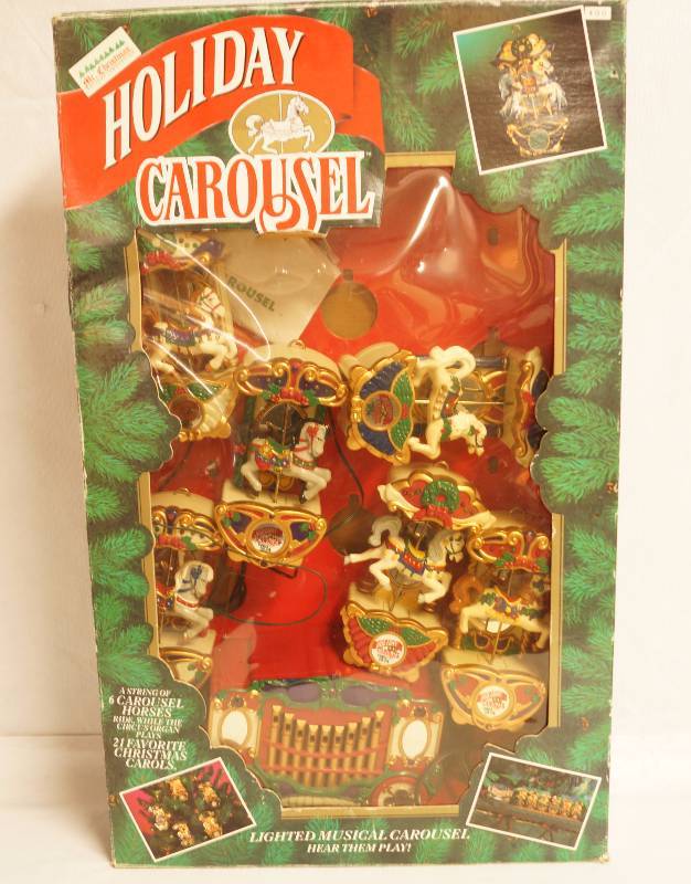 lot 2278 image: Holiday Carousel Christmas Light Set - See also carousel on lot #2275