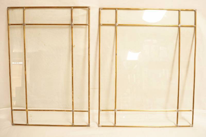 lot 2280 image: Lot of Lead Glass Panes - two large panes - Pretty See photos