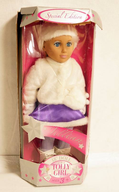lot 2284 image: Beautiful Doll - 18 Special Edition Tolly Girl New in Box (box has some damage) - Ice Skater - Neat Gift