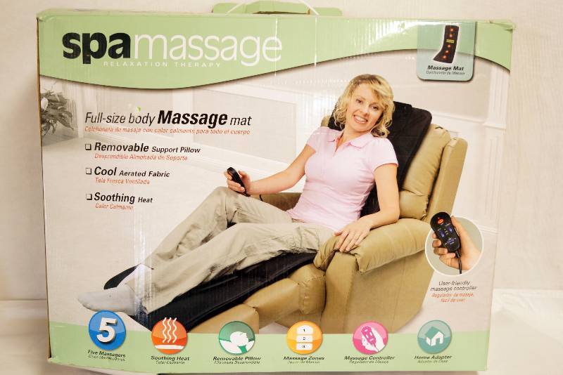 lot 2304 image: SPA MASSAGE MAT - Fits in your favorite chair W Original Box - SEE PHOTOS for details