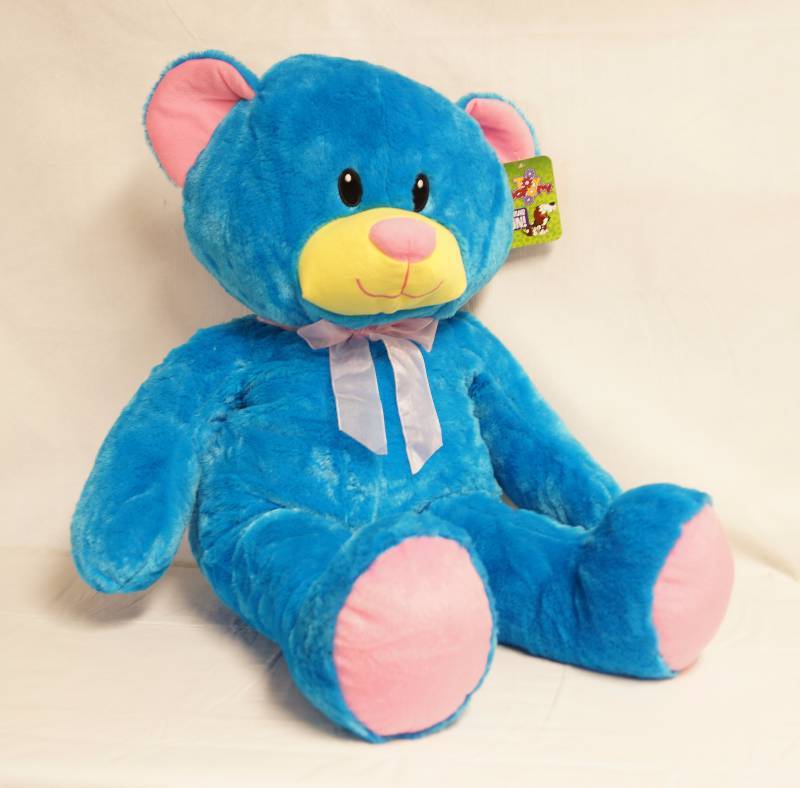 lot 2362 image: Large Plush Teddy Bear - Bright Blue - NEW wtag Super cuddly and soft See Photos