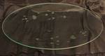 Large, Pretty Glass Floral Etched Serving Platter - No chips! Approx 18