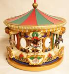Holiday Carousel - Merry Go Round w/ Box! Plays 21 Christmas Carols - WORKS! SEE VIDEO