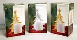 Lot of 3 Christmas Pillar Candle holders - Christmas Tree - w/ boxes! See photos (candles not included)
