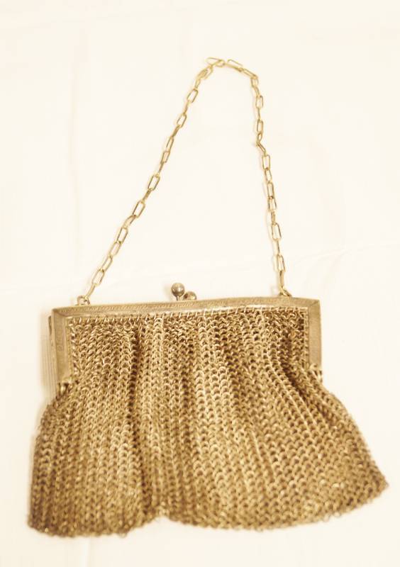 lot 2321 image: Vintage German Silver Mesh Purse - This one is AWESOME Check it out at the preview - Beautiful