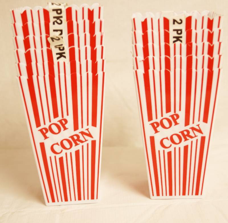 lot 2388 image: Lot of 11 - NEW Popcorn Boxes plastic, reusable, novelty - Great for MOVIE NIGHT