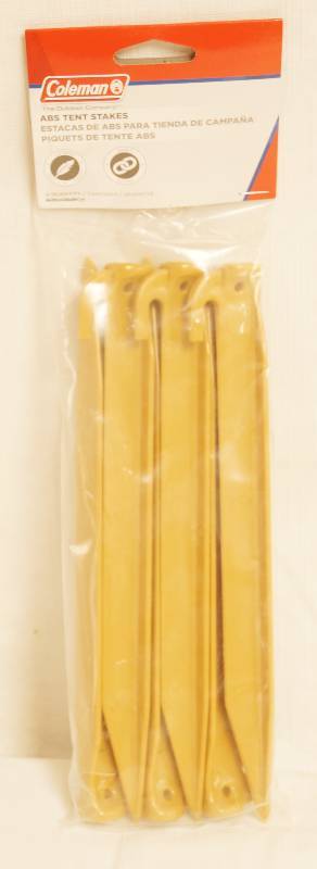 lot 2420 image: COLEMAN - ABS Tent Stakes - New Package of 6 QTY - Lightweight and Durable - NEW