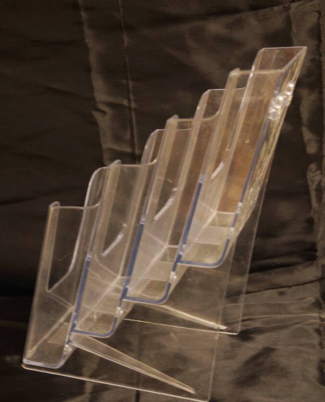 lot 2438 image: Acrylic - Counter Top Brochure Holder - Nice - Has slots for 4 brochures
