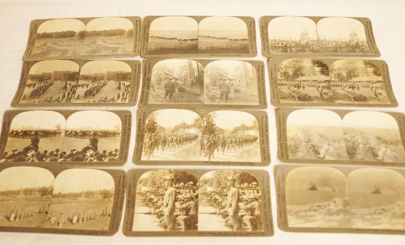 lot 2502 image: Lot of 12 - Vintage Keystone View Company WWI Viewer Cards - World War II - Historical Cards Collectible