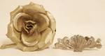 Beautiful Brooch Pin - Rose and Shell Swirl Hair Clip