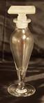 Beautiful Glass Antique Perfume Bottle w/ Frosted Stopper Cap - 7