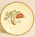 Gorgeous - Hand painted under-glaze Plate - Blue Ridge - Southern Potteries, Inc. 12F Apple Tree and Barn