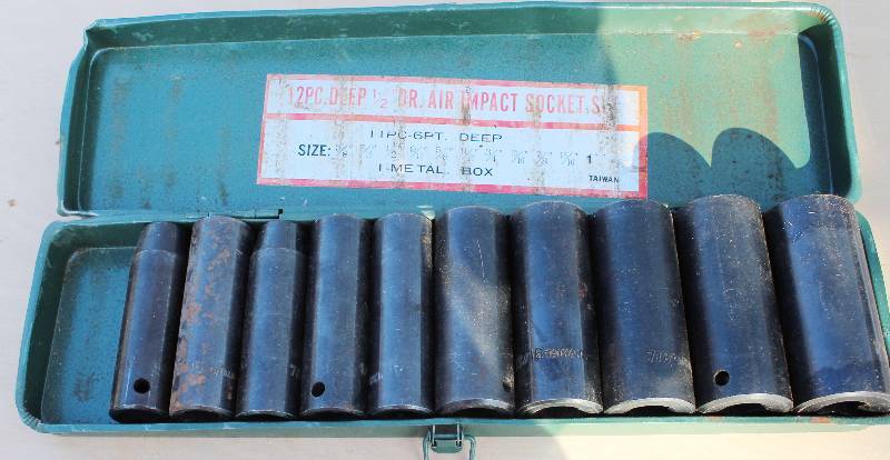 lot 7057 image: Set of 10 Deep Well Impact Sockets