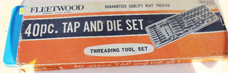 lot 7075 image: Fleetwood Assorted Tap and Die Set- Incomplete